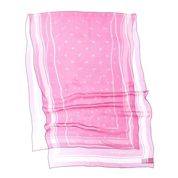 Givenchy Plumetis Silk Scarf, Pink - Picture 2 of 3